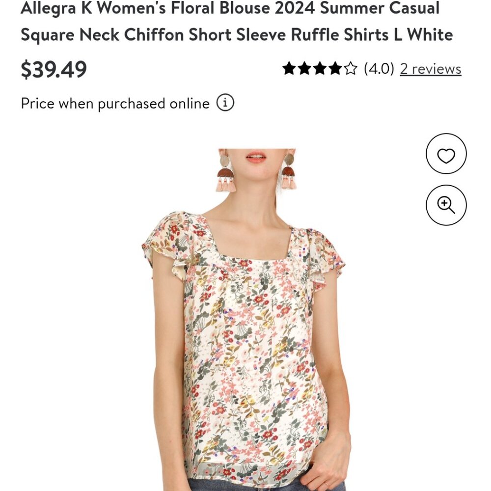 Allegra K Women's Floral Blouse